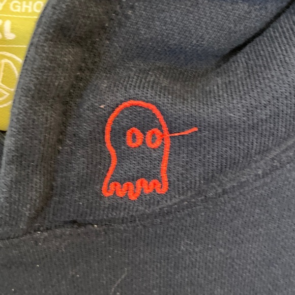 Lonely Ghost Navy Hoodie with Red Text - Picture 3 of 9